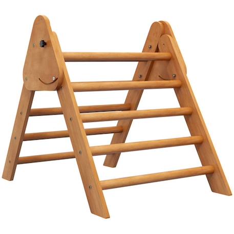 HOMCOM - Triangle d'apprentissage à grimper pour enfants - Bois de hêtre - 90x64x70cm - Marron BEIGE 1 - vertbaudet enfant 