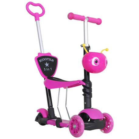 HOMCOM - trottinette - Aluminium - 62x25x73cm - Rose ROSE 1 - vertbaudet enfant 