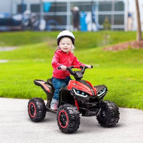 Quad électrique enfant 12 V - HOMCOM - 2 moteurs, 2 vitesses 3-6 km/h - phares LED, klaxon, MP3 et USB - de 3 à 5 ans - rouge ROUGE 2 - vertbaudet enfant 