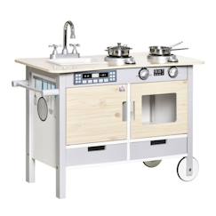 Jouet-HOMCOM - Cuisine pour enfants - MDF - 70x40x66.5cm - Bois naturel