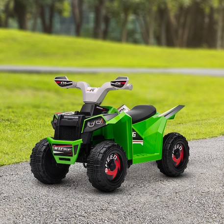 Quad électrique HOMCOM pour enfants véhicule à batterie 6V avec marche avant et arrière 70L x 41,5l x 48,5H cm Vert VERT 3 - vertbaudet enfant 