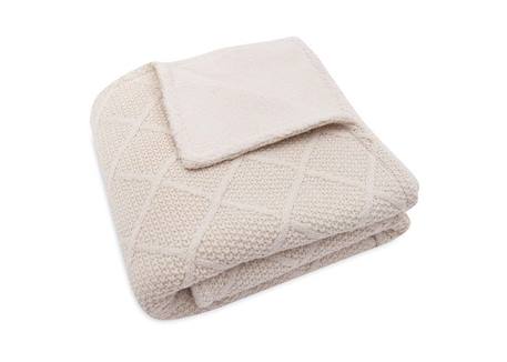 Couverture 100x150cm Check Knit - Oatmeal/Teddy Fleece BEIGE 2 - vertbaudet enfant 