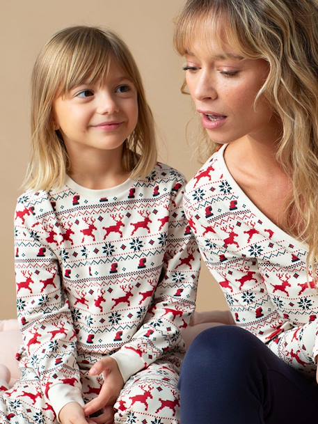 Pyjama Enfant Mixte De Noël En Coton Bio rouge 4 - vertbaudet enfant 