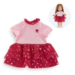 Jouet-Robe Pétales de Cœurs - COROLLE - Robe pour poupée de 36 cm - Rouge - 4 ans - Enfant - Fille