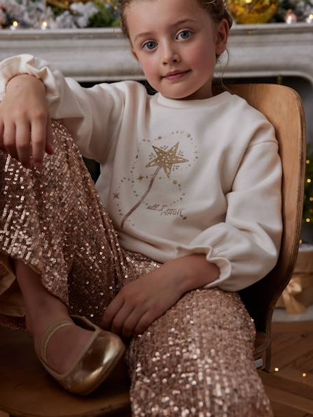 Pantalon large à sequins Noël fille or 5 - vertbaudet enfant 