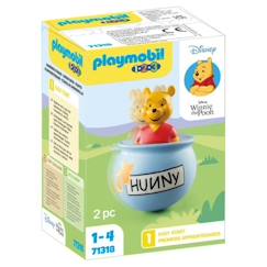 Jouet-PLAYMOBIL 1.2.3 71318 Winnie l'ourson et culbuto pot de miel, Disney, Pour les tout-petits 18-36 mois