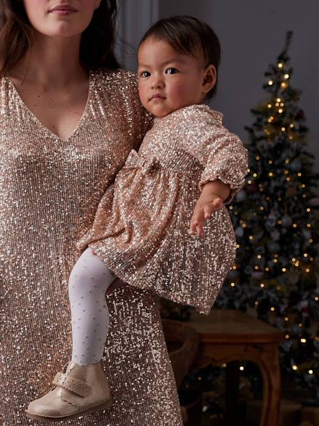 Robe de fête bébé à sequins or 1 - vertbaudet enfant 