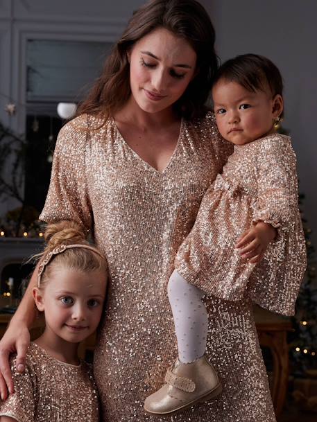 Robe de fête bébé à sequins or 3 - vertbaudet enfant 