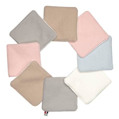 Lingettes bébé lavables - SEVIRA KIDS - 8 pièces - Coton Nid d'abeille - Éponge de bambou - 10 x 10 cm MARRON 1 - vertbaudet enfant 