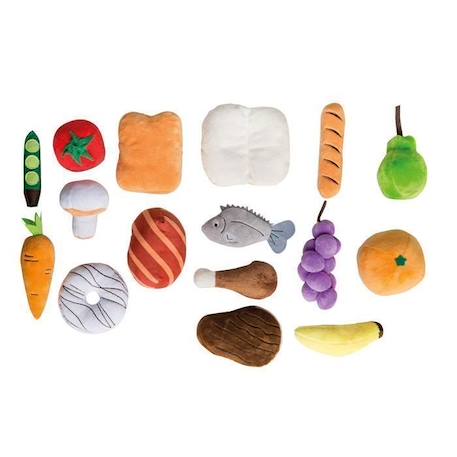 ROBA Jouets Fruits et Légumes pour Marchande et Cuisine Enfant + 4 Paniers en Bois MARRON 2 - vertbaudet enfant 