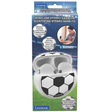 Écouteurs sans fil Bluetooth Football avec étui de chargement et de rangement BLANC 6 - vertbaudet enfant 