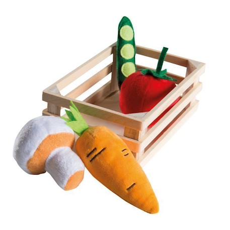 ROBA Jouets Fruits et Légumes pour Marchande et Cuisine Enfant + 4 Paniers en Bois MARRON 5 - vertbaudet enfant 