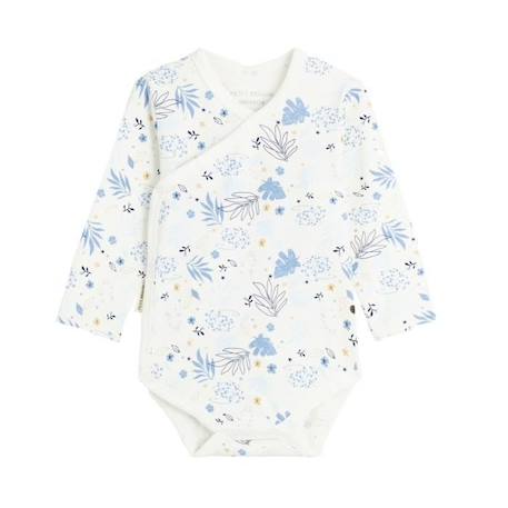 Lot de 2 bodies bébé manches longues ouverture croisée Luna BLANC 2 - vertbaudet enfant 