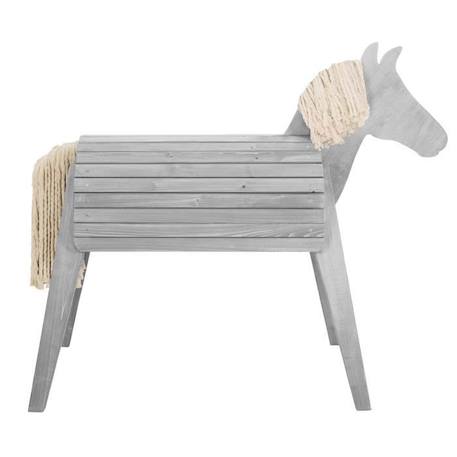 ROBA Cheval d'Extérieur en Bois Massif pour Enfants - sans Bascule - Grand Cheval de Jardin pour Enfant - Gris GRIS 3 - vertbaudet enfant 