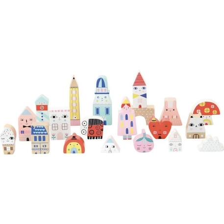 Jeu de cubes en bois - VILAC - Tiny city Suzy Ultman - Mixte - Enfant - 20 cubes en bois BLANC 4 - vertbaudet enfant 