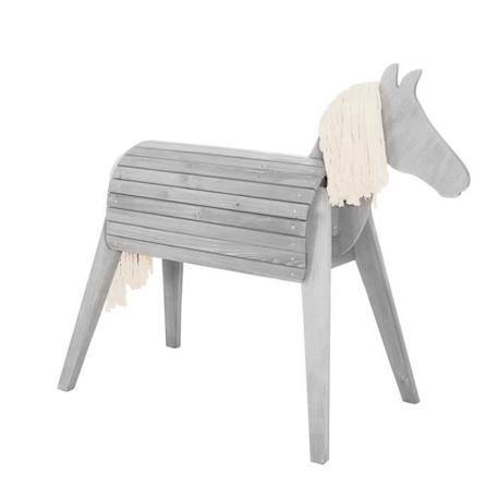 ROBA Cheval d'Extérieur en Bois Massif pour Enfants - sans Bascule - Grand Cheval de Jardin pour Enfant - Gris GRIS 1 - vertbaudet enfant 