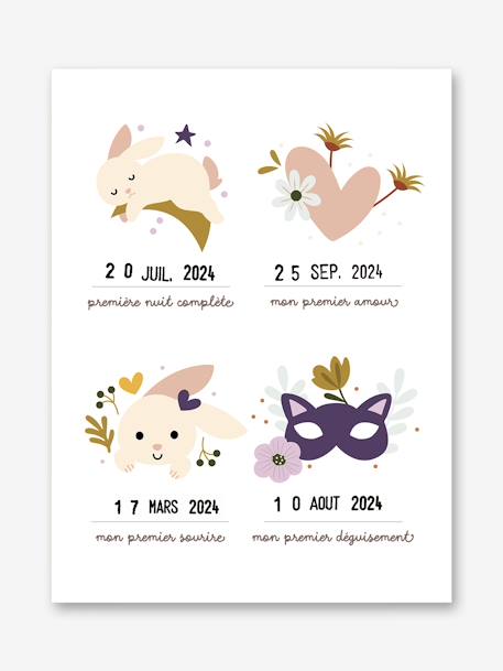 Affiche Mes premières fois - Lapin - LES PETITES DATES beige 4 - vertbaudet enfant 