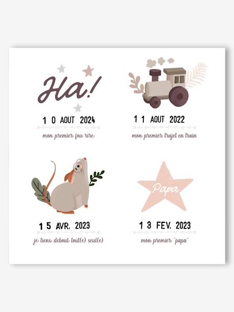 Affiche Mes premières fois - Souris rose LES PETITES DATES rose 4 - vertbaudet enfant 