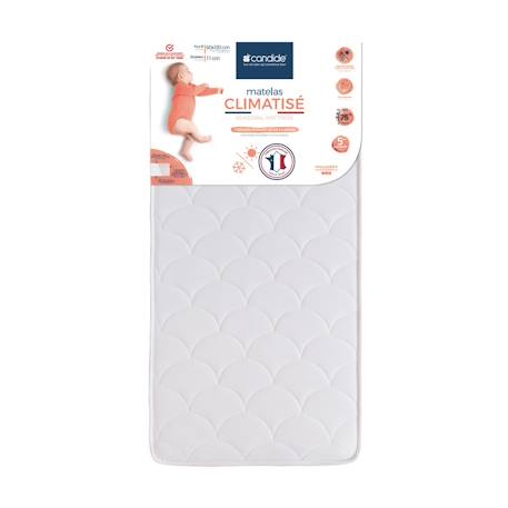 Matelas Bébé Climatisé - Candide - 60x120x11cm - Face Hiver Ouatinée - Face Été - Garantie 5 Ans BLANC 2 - vertbaudet enfant 