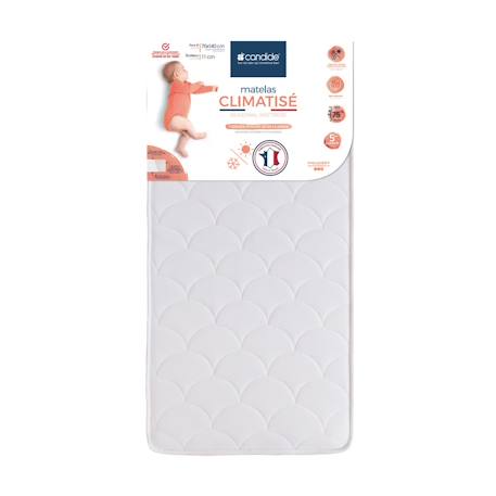 Matelas Bébé 70x140x11cm Climatisé - Sans Traitement - Face Hiver Ouatinée - Face Été - Garantie 5 Ans - Fabriqué En France BLANC 2 - vertbaudet enfant 