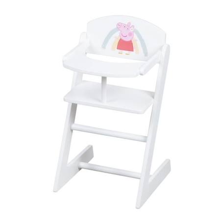 Chaise Haute de Poupée en Bois Peppa Pig - ROBA - Motif Truie - Blanc / Rose BLANC 1 - vertbaudet enfant 