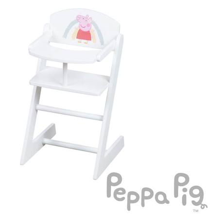 Chaise Haute de Poupée en Bois Peppa Pig - ROBA - Motif Truie - Blanc / Rose BLANC 5 - vertbaudet enfant 