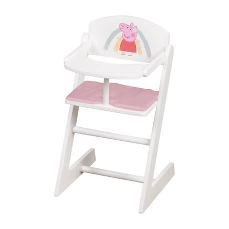 Chaise Haute de Poupée en Bois Peppa Pig - ROBA - Motif Truie - Blanc / Rose BLANC 4 - vertbaudet enfant 