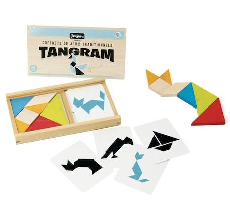 Jeu de tangram en bois - JEUJURA - 8144 - Coffret en bois - 7 pièces - 30 modèles BEIGE 1 - vertbaudet enfant 