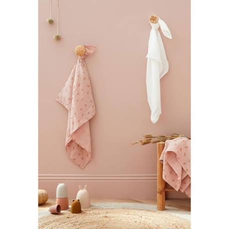 Lot de 3 langes en mousseline 70 x 70 cm, et poudré ROSE 3 - vertbaudet enfant 