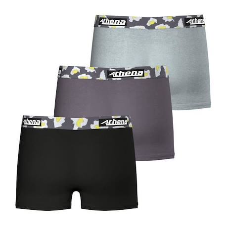 Boxers - ATHENA - Lot de 3 - Coton stretch - Confort optimal - Mixte enfant NOIR 3 - vertbaudet enfant 