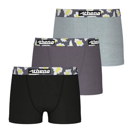 Boxers - ATHENA - Lot de 3 - Coton stretch - Confort optimal - Mixte enfant NOIR 1 - vertbaudet enfant 