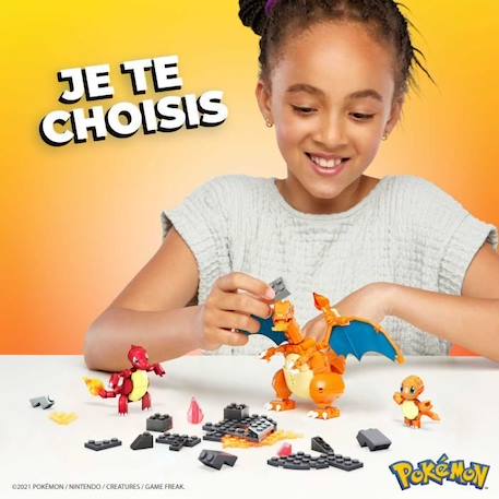 Mega Construx-Coffret Évolution Salamèche-Pokémon HFG06 ROUGE 3 - vertbaudet enfant 