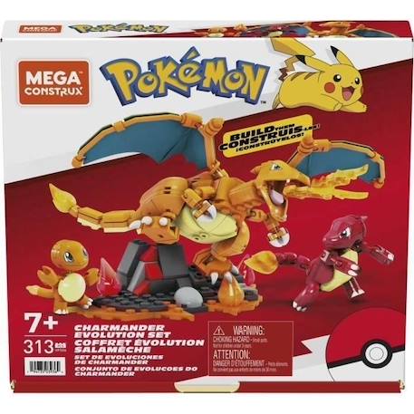 Mega Construx-Coffret Évolution Salamèche-Pokémon HFG06 ROUGE 2 - vertbaudet enfant 