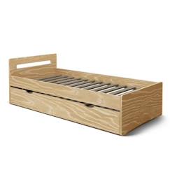 Chambre et rangement-Lit gigogne 90x190 cm Leo bois