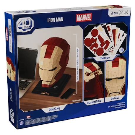 Marvel - CASQUE IRON MAN -Maquette 4D à construire ROUGE 6 - vertbaudet enfant 