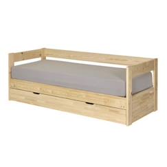 Pack lit banquette gigogne avec tiroir et matelas 80x200 cm Ravi bois  - vertbaudet enfant