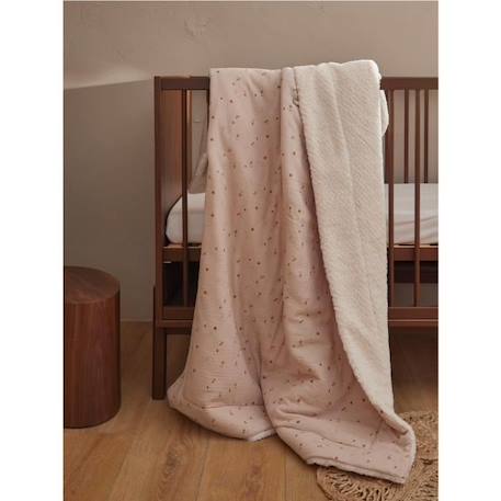 Couverture 100X140cm Mousseline de coton & Sherpa - beige BEIGE 2 - vertbaudet enfant 