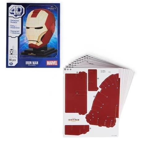 Marvel - CASQUE IRON MAN -Maquette 4D à construire ROUGE 5 - vertbaudet enfant 