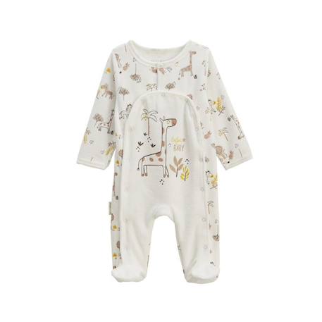 Kit naissance 3 pièces pyjama, body et doudou Baby Safari BEIGE 2 - vertbaudet enfant 