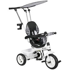 Jouet-Tricycle Enfants HOMCOM Pare-Soleil Pliable Canne Amovible Benne Rangement 105 x 47 x 98 cm Acier Blanc et Noir