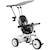 Tricycle Enfants HOMCOM Pare-Soleil Pliable Canne Amovible Benne Rangement 105 x 47 x 98 cm Acier Blanc et Noir BLANC 1 - vertbaudet enfant 