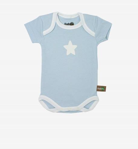 Body manches courtes en Coton Bio à motifs étoiles (lot de 3) BLEU+GRIS 2 - vertbaudet enfant 