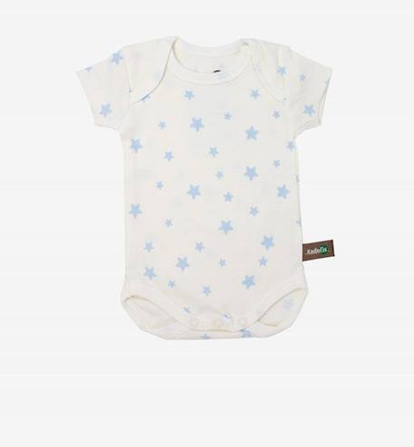 Body manches courtes en Coton Bio à motifs étoiles (lot de 3) BLEU+GRIS 3 - vertbaudet enfant 