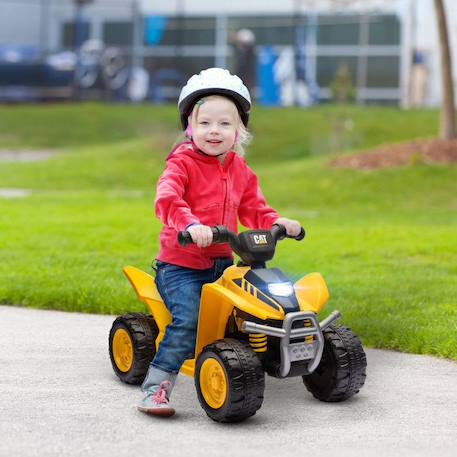 Quad électrique pour enfant AIYAPLAY sous licence Caterpillar 6V 2,8 km/h avec klaxon, phares LED, pour 18-36 mois, Jaune JAUNE 2 - vertbaudet enfant 