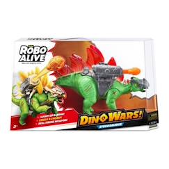 Jouet-Dino Robotique - ZURU - Dino Wars Stegosaurus - Stégosaure Robo Alive avec armure, plaques lumineuses et pistolet