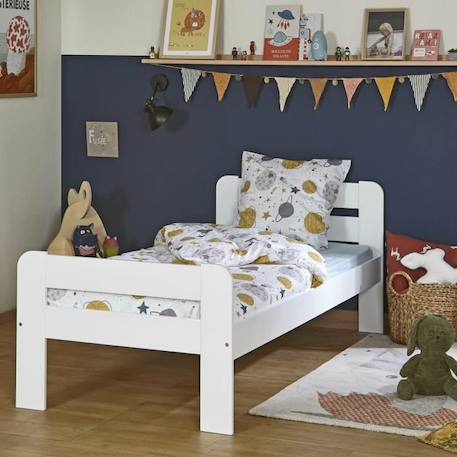 Pack lit avec matelas 90x190 cm Sundy blanc - AKITEN RETAIL BLANC 3 - vertbaudet enfant 