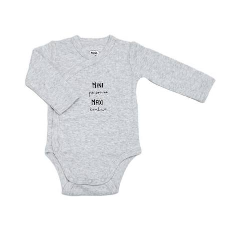 Lot De 2 Bodies Bébé Manches Longues Trois Kilos Sept - Gris GRIS 2 - vertbaudet enfant 