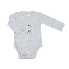 Bébé-Body-Body Bébé Trois Kilos Sept - Gris - Manches Longues - Coton