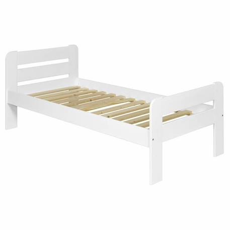 Pack lit avec matelas 90x190 cm Sundy blanc - AKITEN RETAIL BLANC 2 - vertbaudet enfant 