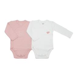 Lot De 2 Bodies Manches Longues Pour Bébé Trois Kilos Sept - Rose  - vertbaudet enfant